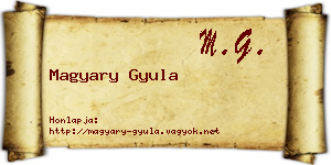 Magyary Gyula névjegykártya