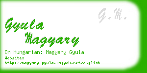 gyula magyary business card